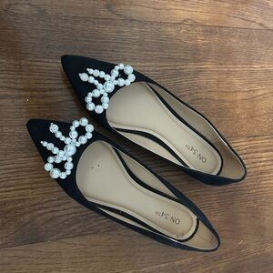 Elegant Black Pearl Women's Loafers